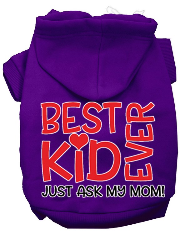 Ask My Mom Screen Print Dog Hoodie Purple XXXL